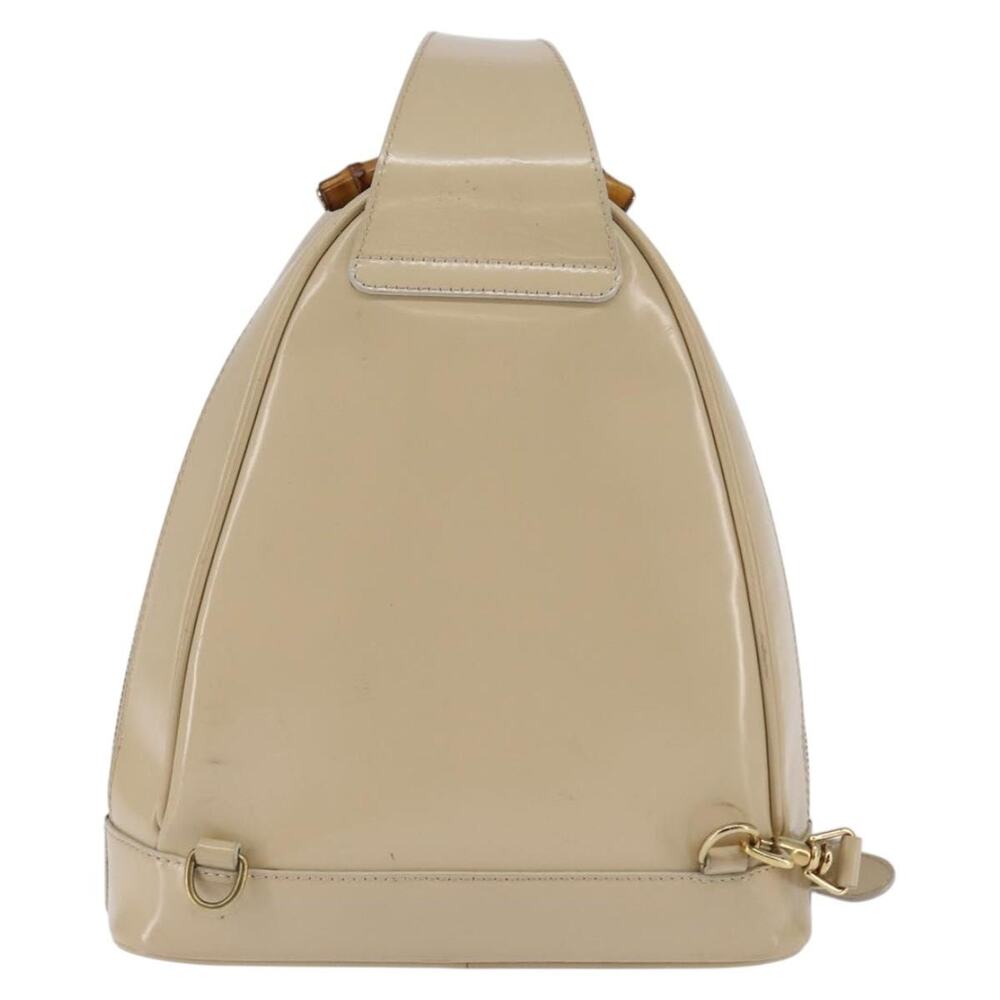 GUCCI Bamboo Body Bag Patent Leather Beige Gold 007 2113 007 2113 - Picture 3 of 12